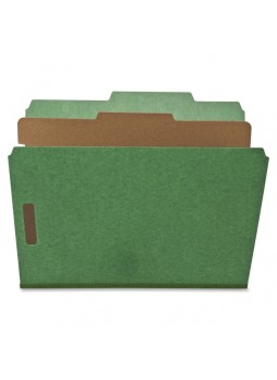Letter - 8.50" Width x 11" Sheet Size - 2" Fastener Capacity for Folder - Top Tab Location - 1 Dividers - 25 pt. Folder Thickness - Green - Recycled - 10 / Box - natsp17203